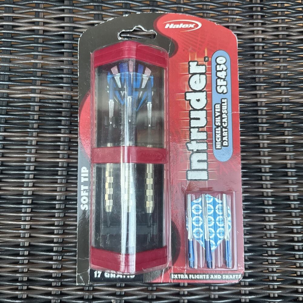 Halex Intruder Nickel Silver Dart Capsule SF450 17 Grams Soft Tip Checkered Grip